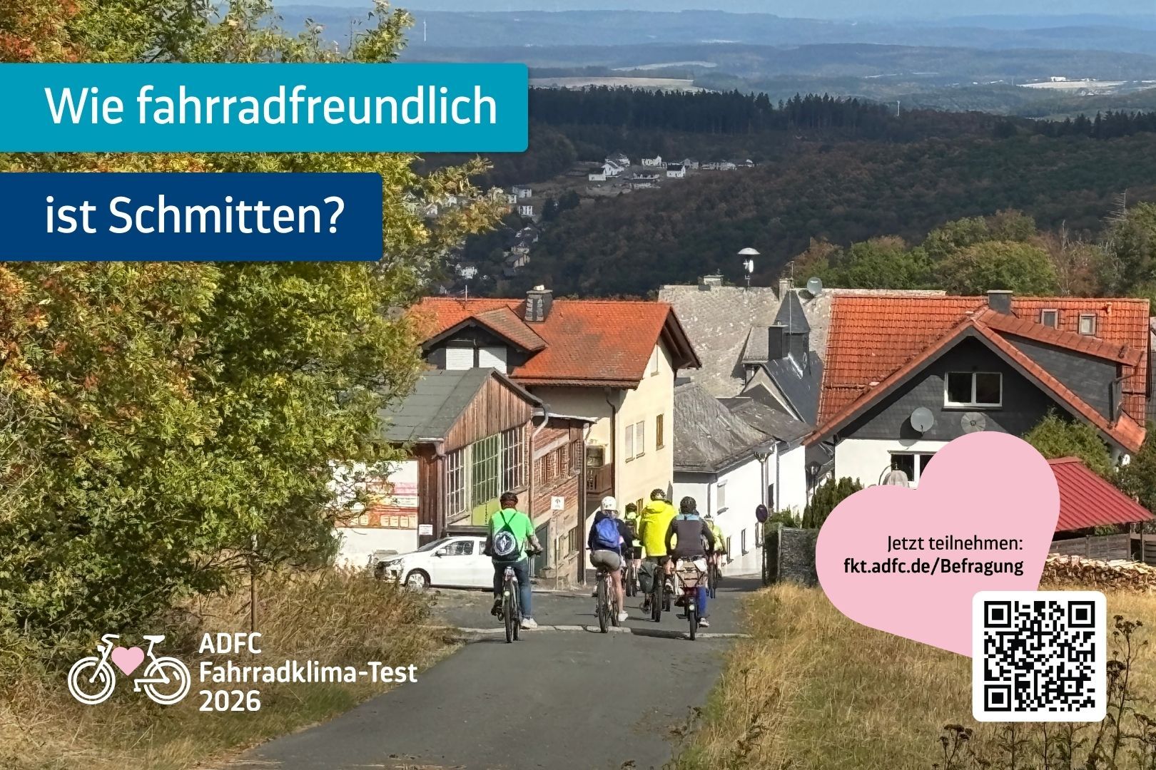 HTK ADFC-Fahrradklima-Test 2026: Save the Date FKT + FKT Jugendliche - FKT26 SCHM Schmitten radfreundlich1620x1080px